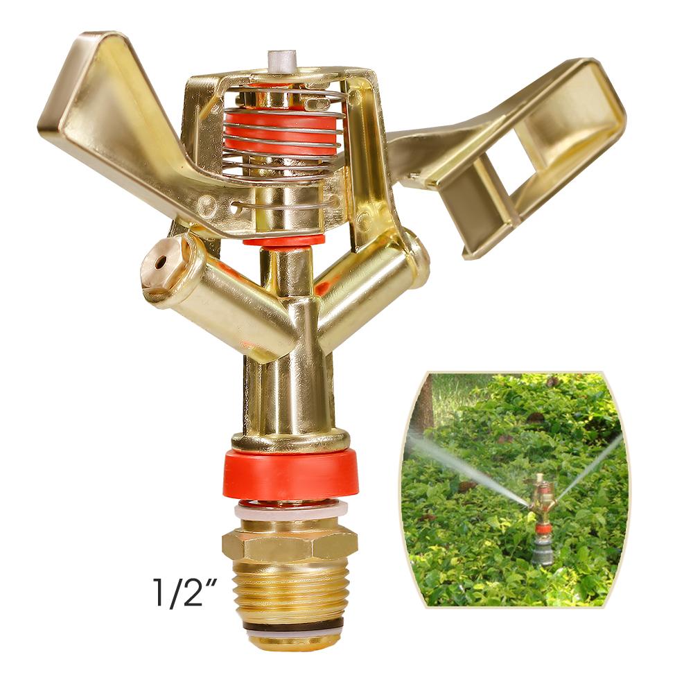 

1/2 3/4 Наружная резьба Металлический пульсирующий дождеватель Цинковый сплав 360° Роторный разбрызгиватель Водяная форсунка для полива теплиц и садов