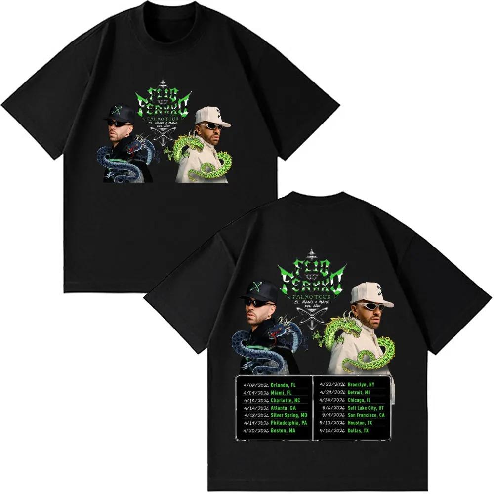 

Summer Fashion Feid Vs Ferxxo Falxo Tour 2026 Graphic T Shirts Unisex Harajuku Hip Hop T-shirt Fashion Casual Oversized T-shirts S