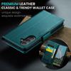 For Samsung Galaxy A37 5G Case CASEME 023 Series RFID Blocking Wallet Stand Glossy Litchi Texture Leather Phone Cover