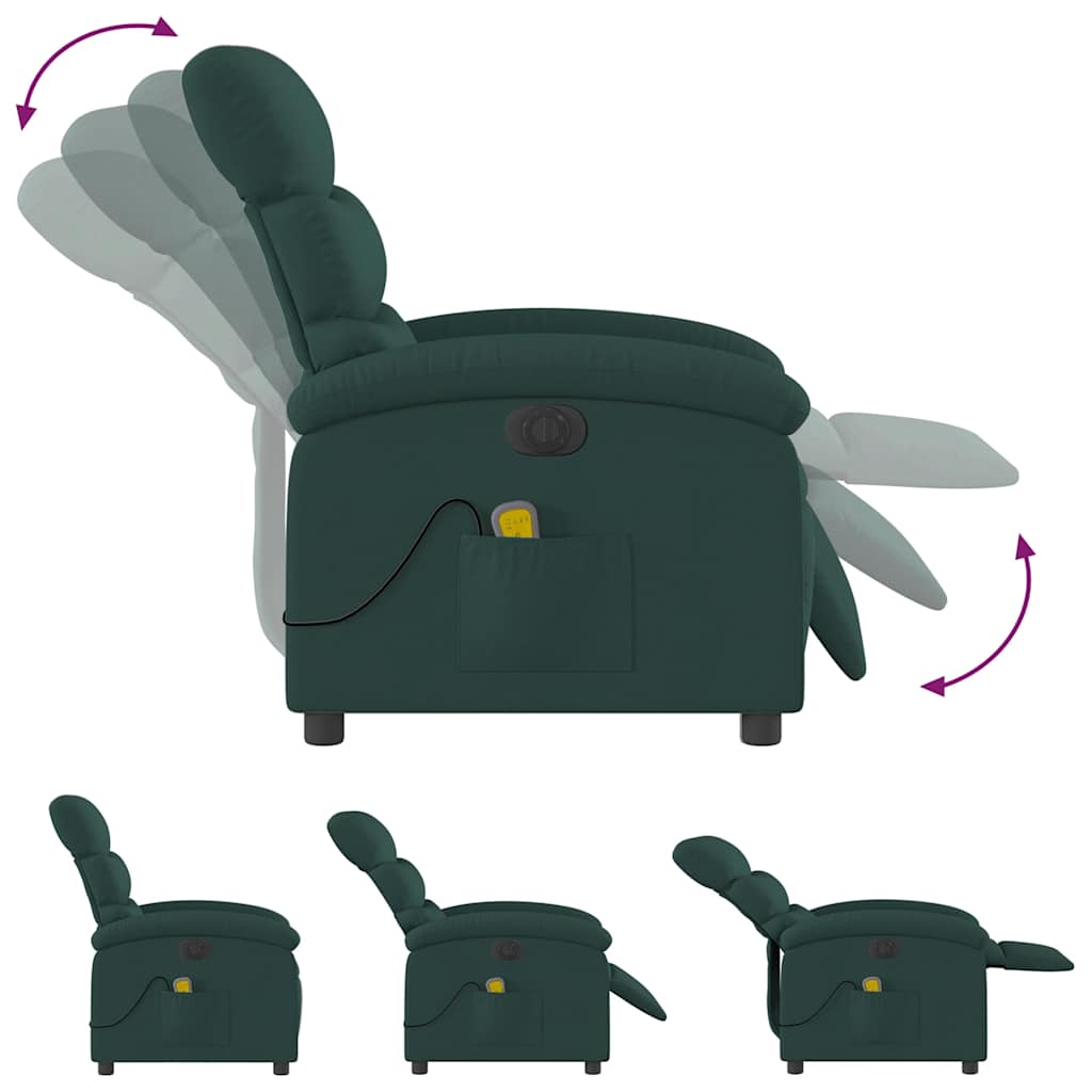 Electric Massage Chair Dark Green Fabric