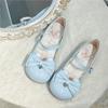 Sweet and cute rabbit bow Lolita shoes 2025 new daily versatile design Mary Jane princess shoes