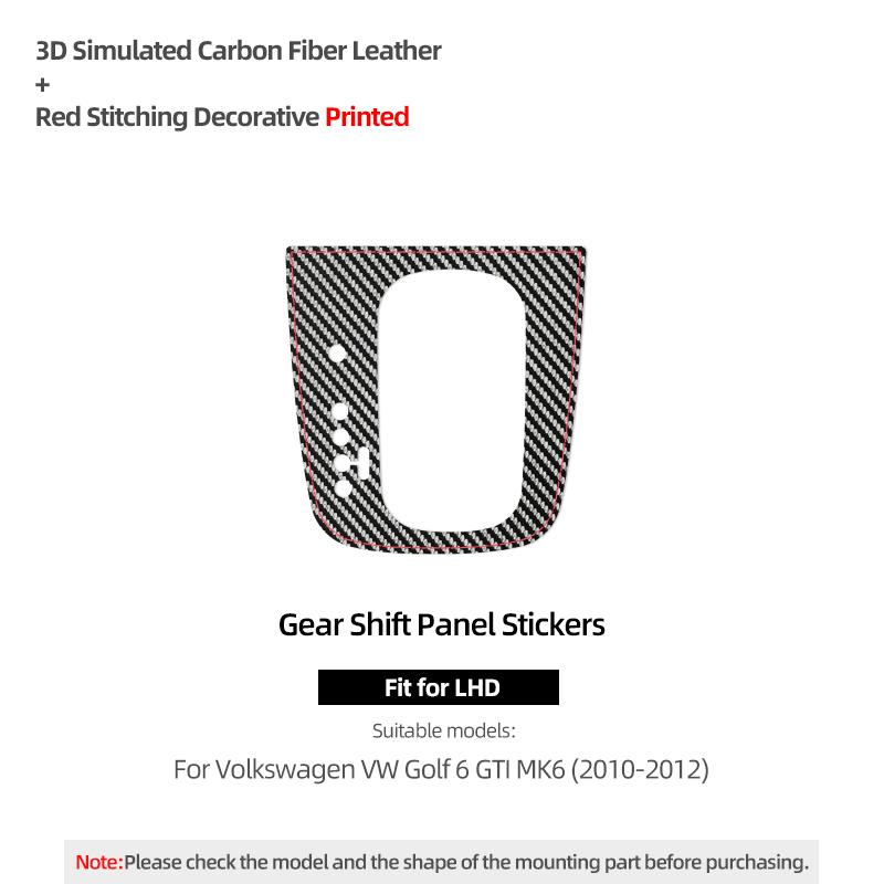 Betterhumz For Volkswagen VW Golf 6 GTI MK6 2010-2012 Made of Alcantara Gear Shift Panel Trim Stickers Car Interior Accessories
