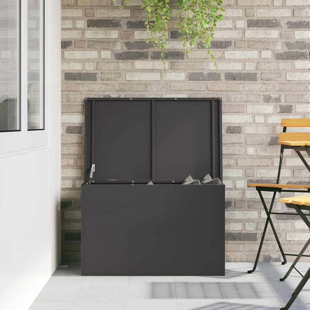 Outdoor Storage Box Black 80 X 50.5 X 50 Cm Steel