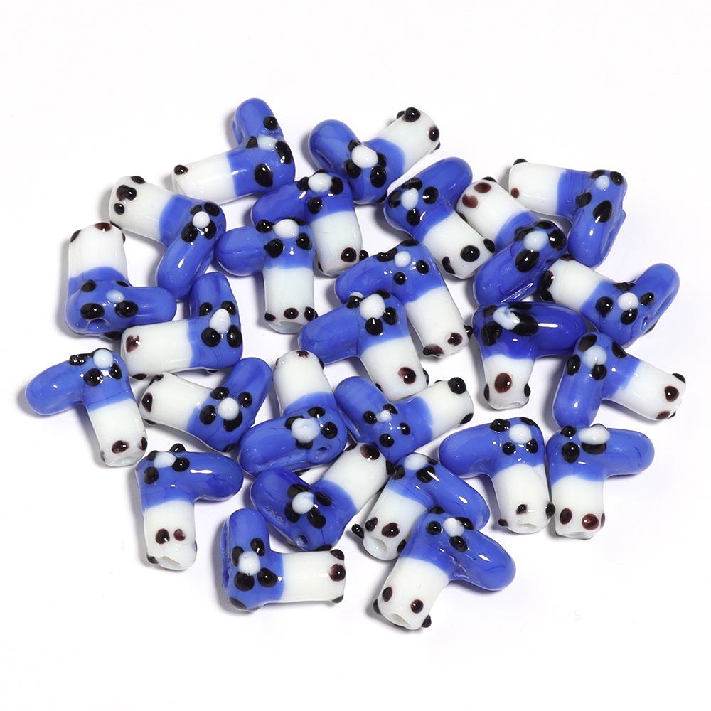 

Набор из 2 рождественских бусин мурано для самодельного ожерелья/браслета – Разноцветные бусины в форме носка для DIY синий