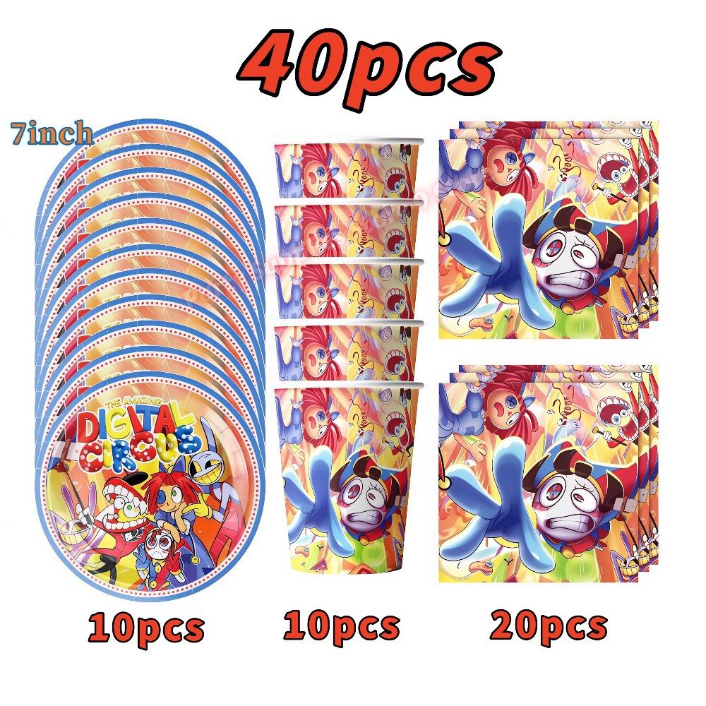 Amazing Digitaled Birthday Party Decoration Circus Tableware Balloon Cake Decor for Kids Baby Shower Party Supplies Photo Props