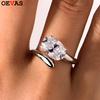 OEVAS 1.5CT 4.5CT Oval Cut Moissanite Rings For Women Adjustable S925 Silver One Size Wedding Band Fine Jewelry