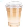 Copos de Plástico Transparente com Tampa Pacote com 10, Copos Descartáveis de 16 Oz Para Café Gelado Chá de Bolhas, Duráveis e à Prova de Vazamentos