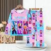 Neues Frühlings-Pyjama-Set Langarm Print Cartoon Jäger Pyjama Set Kinder Jungen Mädchen Nachtwäsche Nachthemd Hausanzug Kleiderset