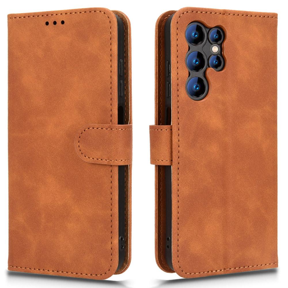 For Oukitel C61 Leather Case Skin Feel Anti Drop Wallet Flip Phone Cover