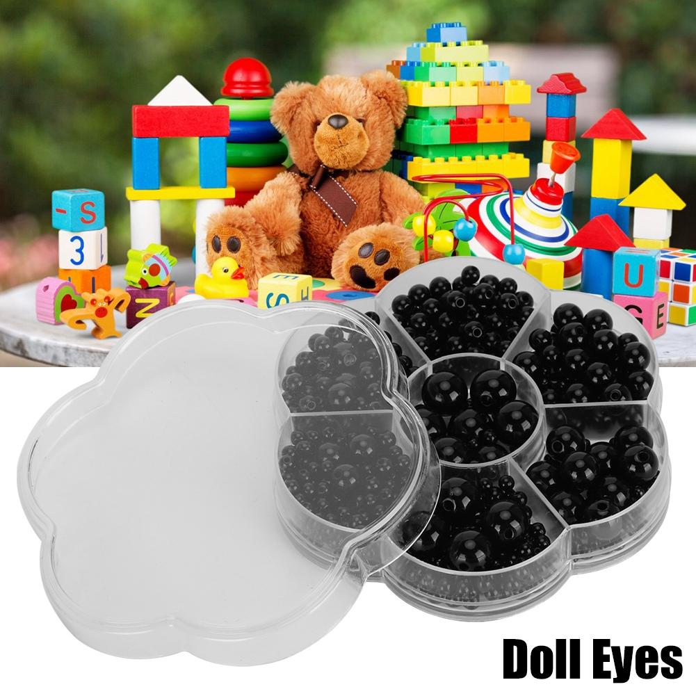 612Pcs Plastic Doll Eyes All Black Hand Made Materials Safety DIY Craft Supplies Educational Toy