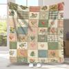 1pc Printed Fleece Blanket, Floral Heart-Shaped Checkered Design, Soft And Skin-Friendly, Perfect for The Bedroom Or Sofa, Cozy And Versatile for Napp