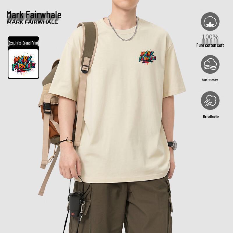 Mark Fairwhale Men's Casual Breathable Cotton Short-Sleeve T-Shirt