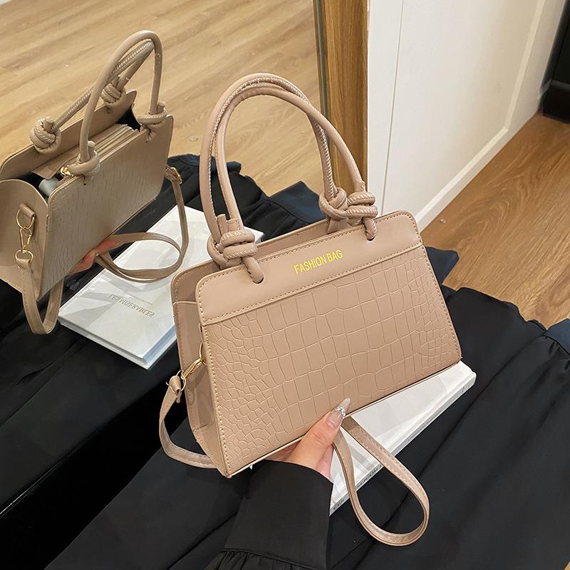 Solid Color Temperament Versatile Handbag Summer New High-end Texture Atmospheric Tote Bag Shoulder Messenger Bag Women