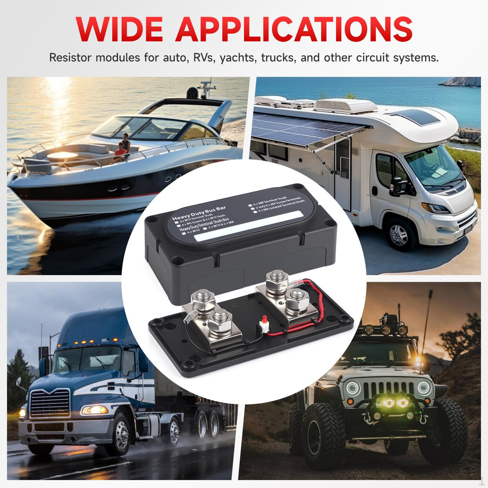 

Шина 750А Шинопровод со светодиодным индикатором Высокий ток 12-48В Блок распределения питания Блок для солнечной энергии