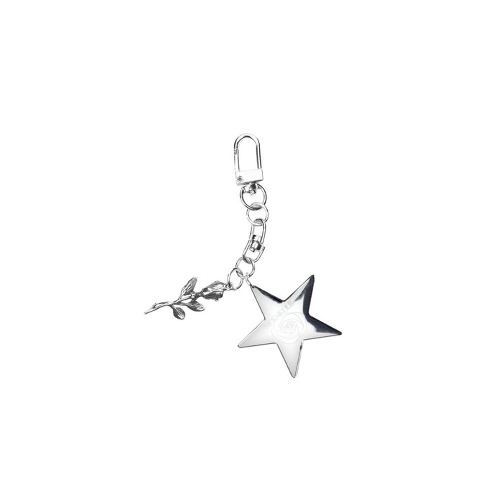 NICK&NICOLE ROSE IN STAR KEYRING_SILVER