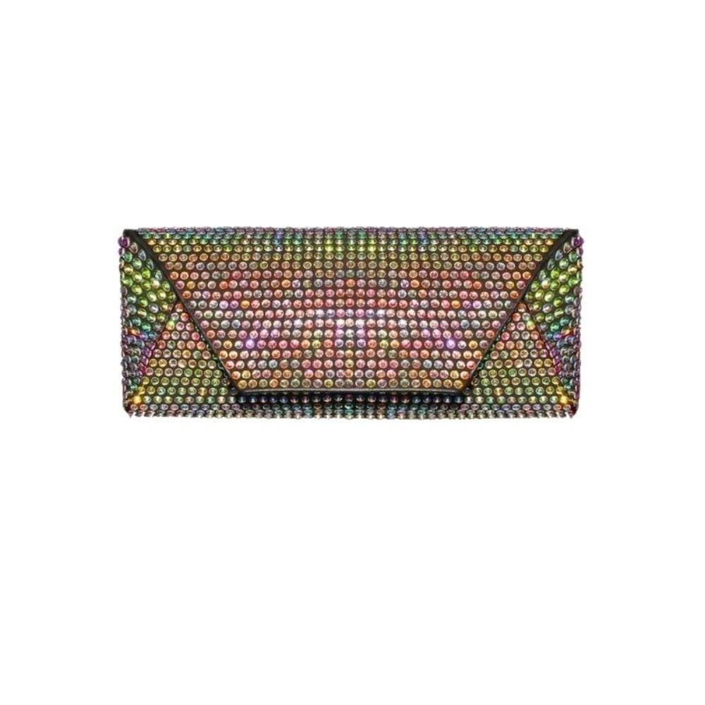 Portable Shiny Diamond Car Glasses Case Crystal Bling Rhinestone Sunglasses Storage Box Sunglasses Box Women