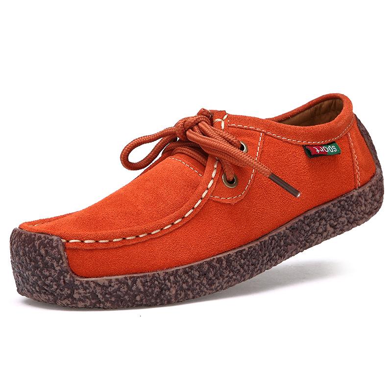 Slip-on Women Genuine Leather Loafers Casual Walking Shoes Elastic Ladies Working Driving Shoes Mother Shoes