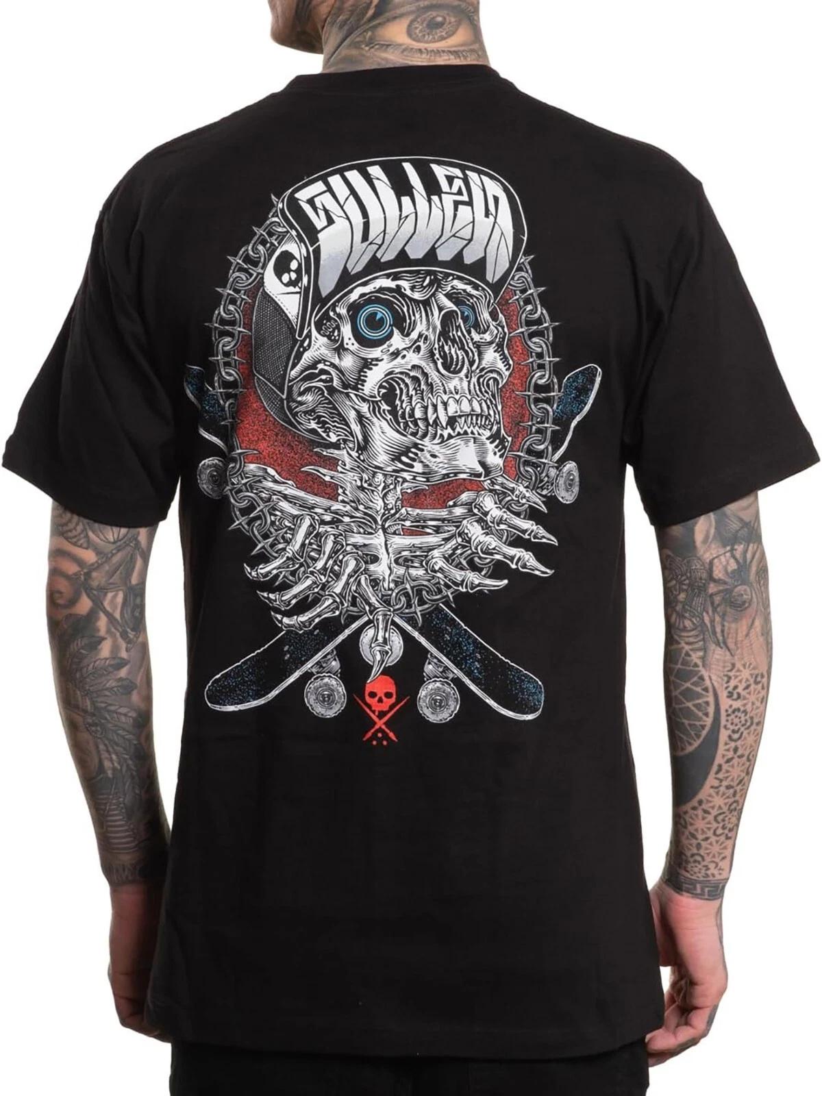 Sullen Men s Skate or Die Short Sleeve Standard T-shirt Skull Punk Tattoo Tee L