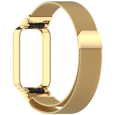 Pro Xiaomi Smart Band 9 Active/Redmi Band 3 Magnetický řemínek s integrovaným kovovým rámem