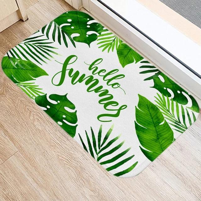 Tropical Plants Leaf Mat Kitchen Rugs Anti-slip Home Hallway Bedroom Entrance Carpets Washable Bathroom Porch Decorative Doormat