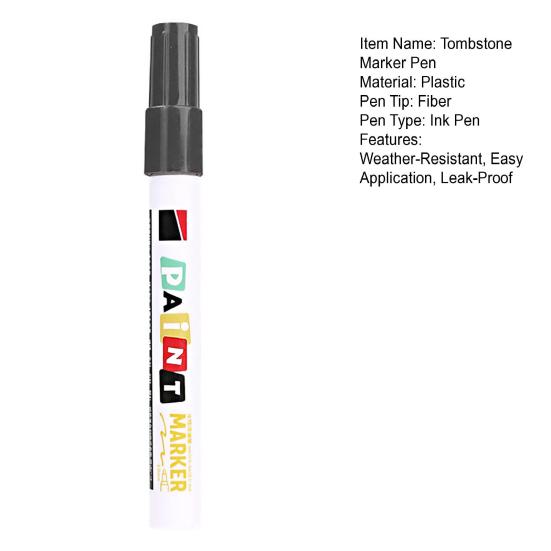 Tombstone Marker Pen Waterproof Headstone Marker for Restoring Faded Inscriptions Tombstone Engraving Highlight Pen