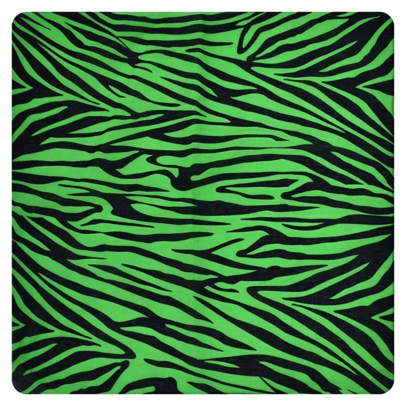 

Trendy Zebras Striped Head Wrap Bandana Square Scarf for Music Festivals and Everyday Wear Cotton Face Mask Headband зелёный