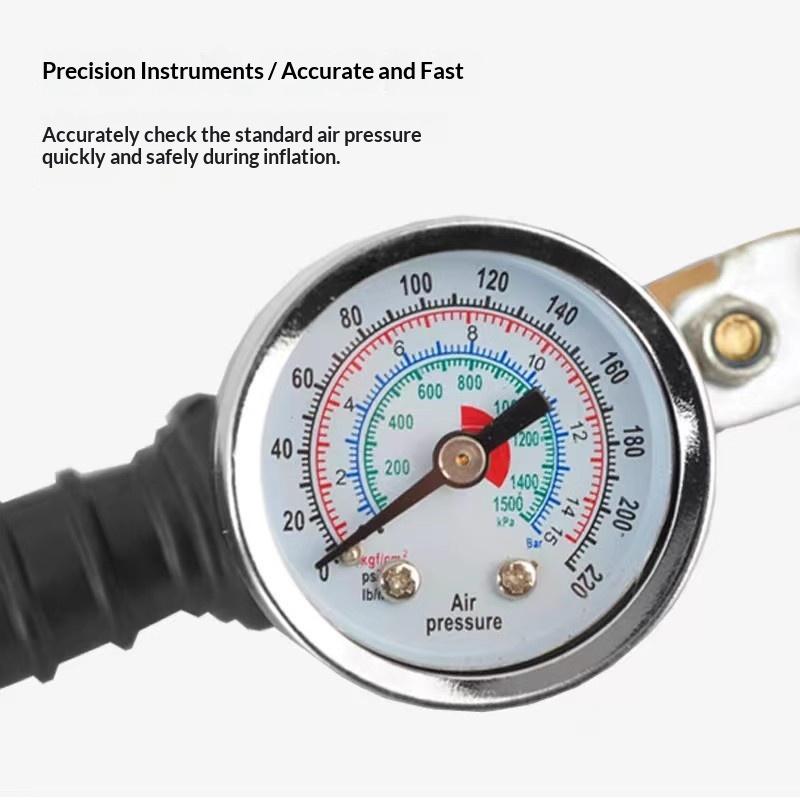מד לחץ אוויר לגלגלי רכב 220Psi, משאבת אוויר מד לחץ, מד לחץ אוויר לרכב, ואן, אופניים