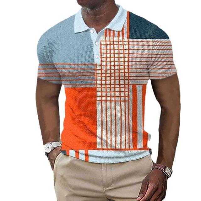 Polo pentru bărbați mânecă scurtă imprimeu 3D topuri modă poliester respirabil confortabil tricouri polo