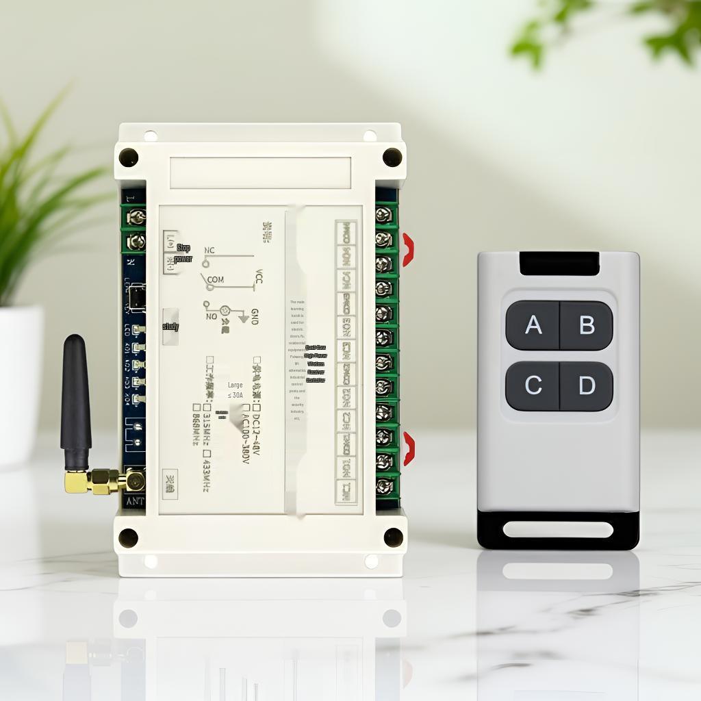 High-Power Wireless Remote Control Switch for 12V-48V Motors, 30A, Four-Way Controller