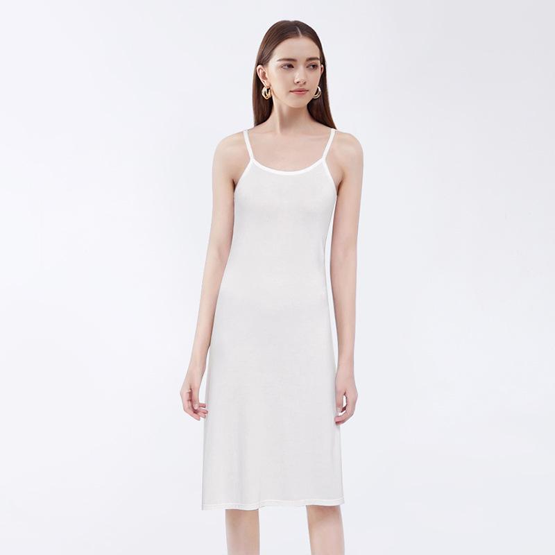 Women's Modal Sleeveless Vest Skirt: Spring/Summer Casual Dress with Inner Petticoat