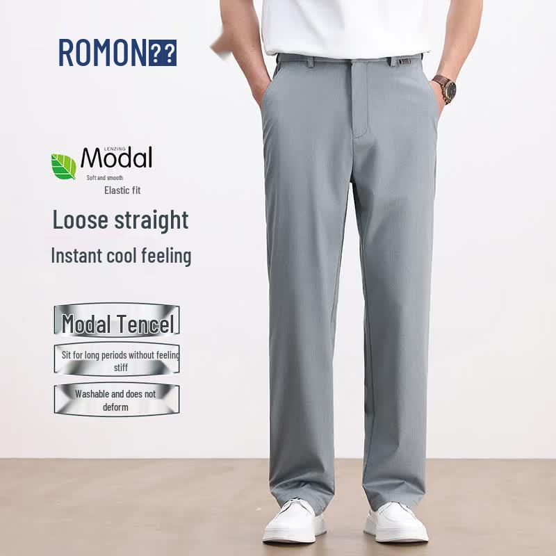 

ROMON Men s Modal Lyocell Blend Straight Casual Pants 2XL