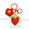 Cute Hand Woven Woolen Strawberry Flower Keychain Car Key Jewelry Pendant Women's Bag Decoration for Girls Gift