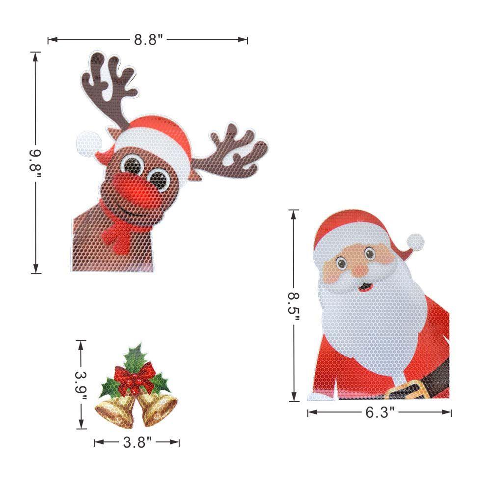 Exterior Accessories Car Styling Decoration Car Magnetic Reflective Decal Christmas PVC Stickers