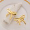 6pcs Bow Shaped Napkin Rings Elegant Metal Napkin Holders for Dinner Parties Weddings and Home Table Decoration