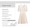 Elegant French Niche 2026 V-Neck Slimming A-Line Chiffon Dress for Women