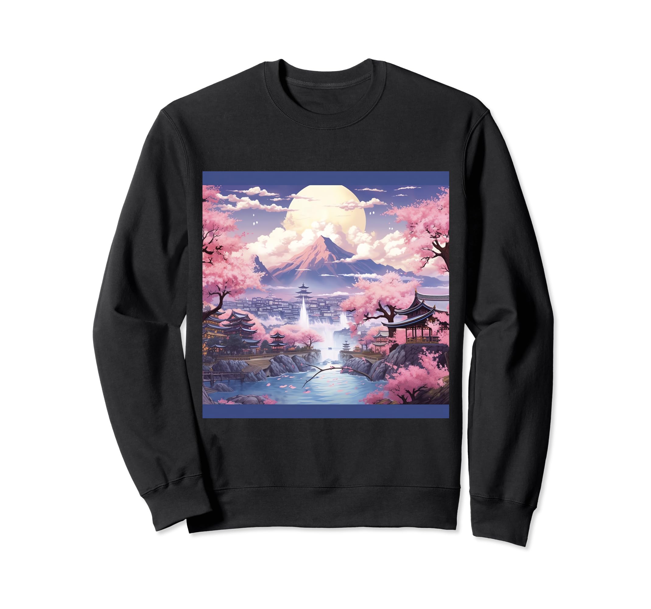 

Japanese Cherry Blossom Illumination Castle & Moon Art Sweatshirt