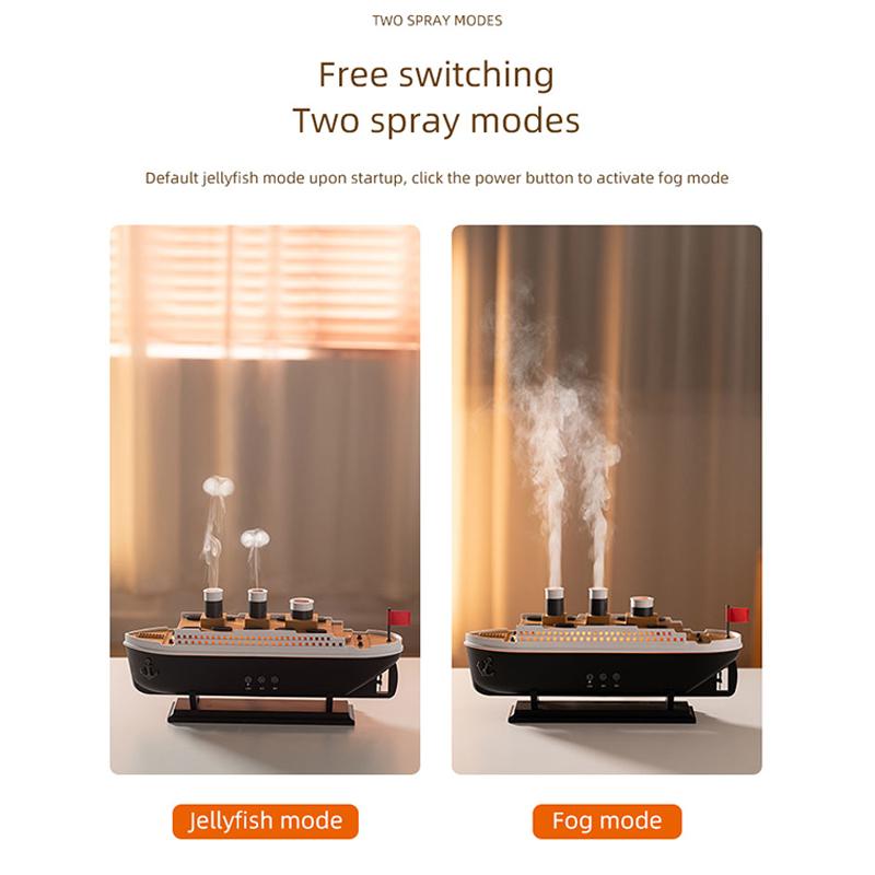 Jellyfish Aromatherapy Machine Small Retro Ship Humidifier Desktop Home Use Colorful Lights Aromatherapy Machine