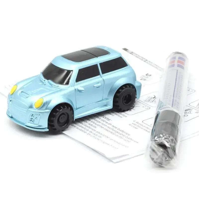 Yeni Çocuk Yaratıcı Mini Oyuncak Sihirli Kalem Elektrikli İndüksiyon Yarış Treni Okul Otobüsü İtfaiye Aracı Modeli Çekme Raylı Araba Erkek Çocuk Hediyesi