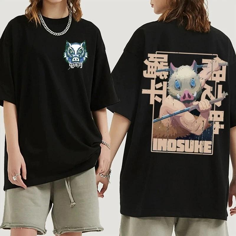 Demon Slayer Inosuke Anime Manga T-Shirt Tee Costumes Cotton Cotton L