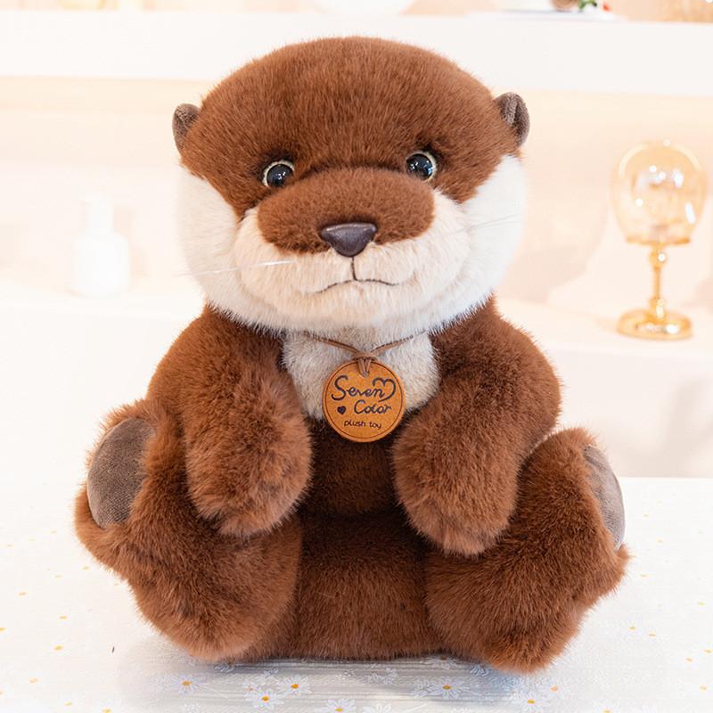 

Plush Toy Otter Sitting Lying Stuffed Animal Doll Kids Birthday Decoration Gifts Brown Sitting,26cm