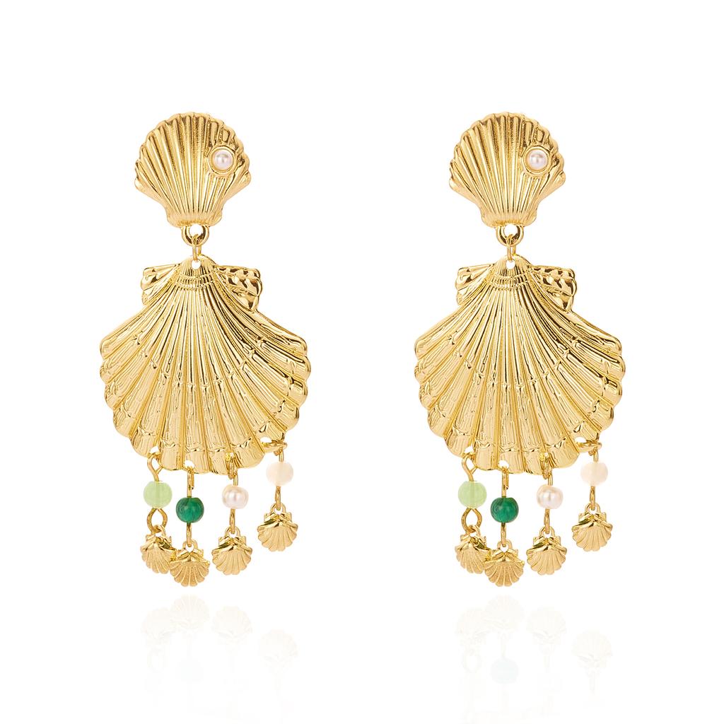 Shell Pearl Pendant Fringe Earrings Vacation Party Daily Jewelry Women's Fashion Trend Gift Daily Accessory