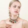 European Bohemian Necklace & Earrings Set: Retro, Ethnic Style Chain with Exaggerated Personality.