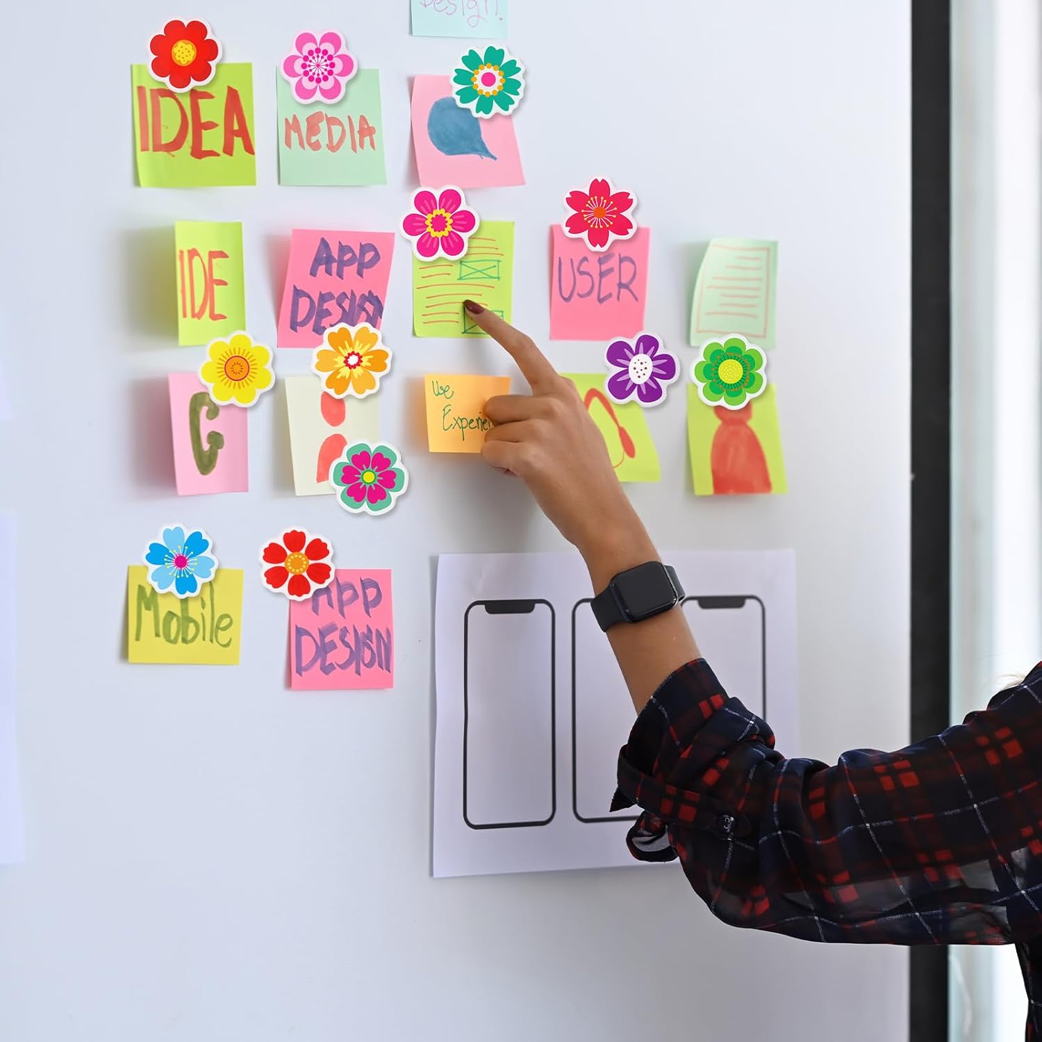 Ceiba Tree 12 Cute Fridge Magnets Colorful Strong Decorative Refrigerator Flower Magnets for Office Kitchen Locker Whiteboard Christmas Happy