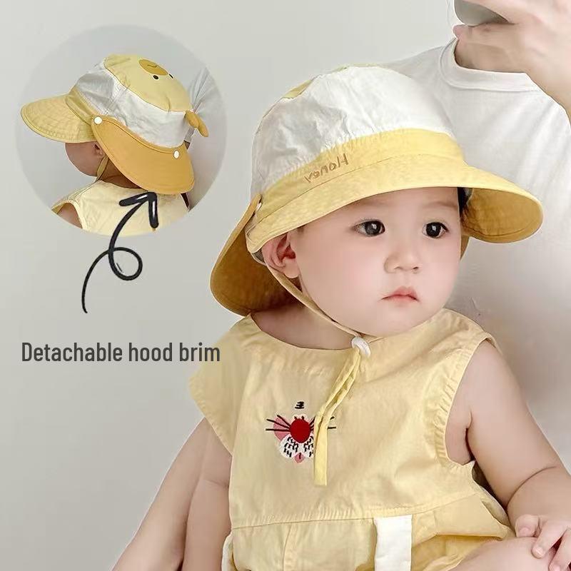 Children's Breathable Quick-Dry Summer Bucket Hat with Detachable Shawl
