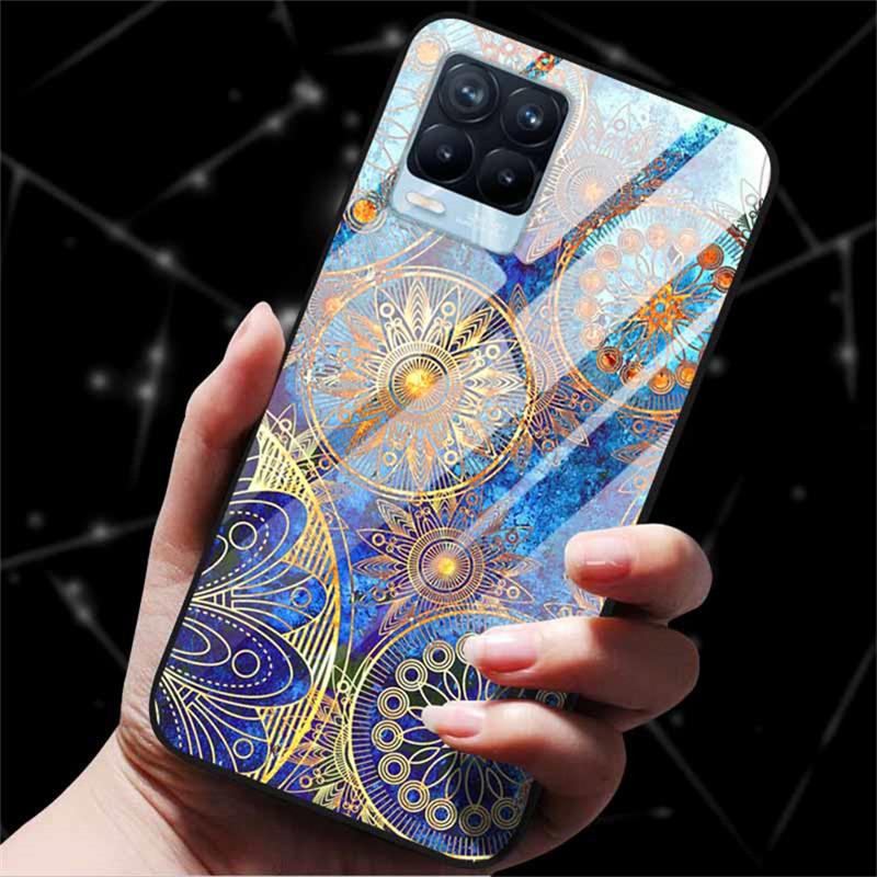For Realme 8 Case Tempered Glass Hard Back Cover Case For Realme 8 5G 8i Realme 8 Pro Phone Case Cover Realme8 Pro Soft Bumper
