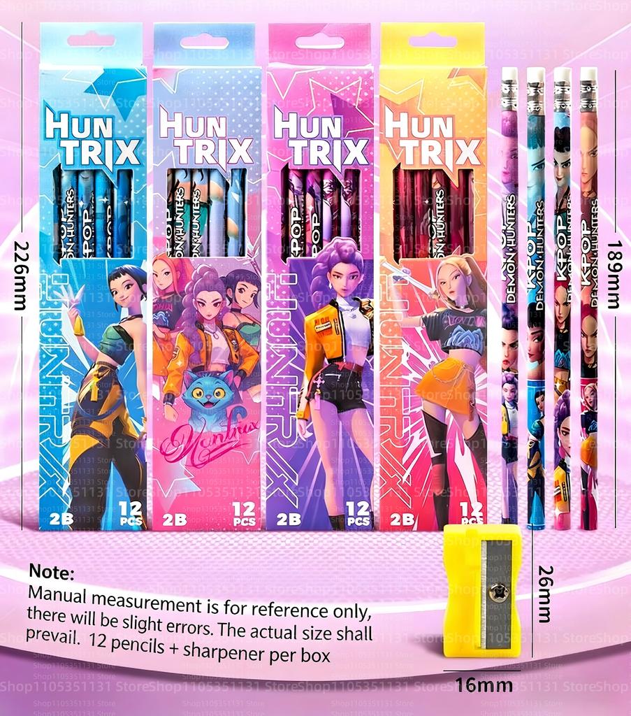 Anime Girls Lumi Mila Zoi Witch Hunter Pencils 2B HB Colors Pencils Cute Cartoon Student Stationery Set for Daily Learning Gifts
