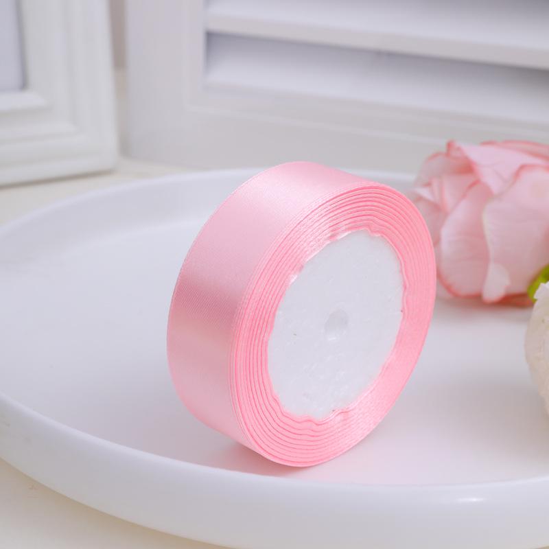 2.5cm Polyester Satin Ribbon for Cake Decoration, DIY Handmade Gift Box, and Gift Packaging.
