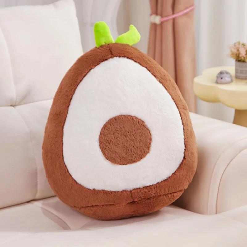 

Мягкая плюшевая игрушка в виде авокадо, мягкая кукла-фрукт, пушистая милая плюшевая подушка для сна, украшение для дивана, подарок на день рождения 25cm коричневый