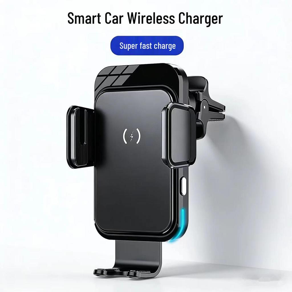 15W Fast Wireless Charger & Auto-Sensing Phone Holder for Car Vent