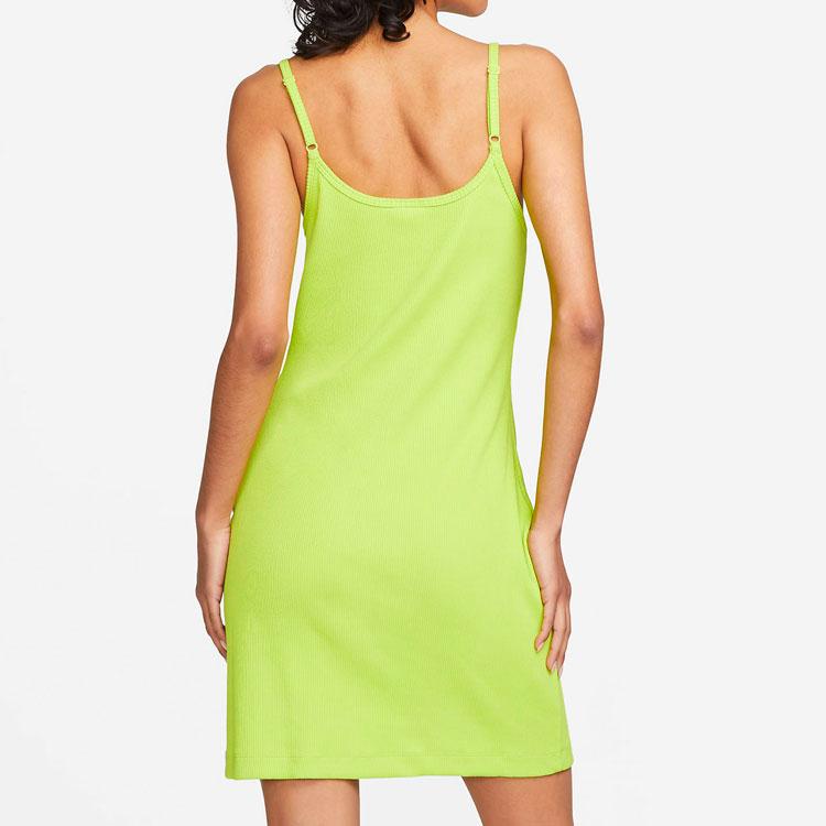 Nike Sportswear Essential Solid Ribbed Sleeveless Dress Women Dresses Green DM6231-321